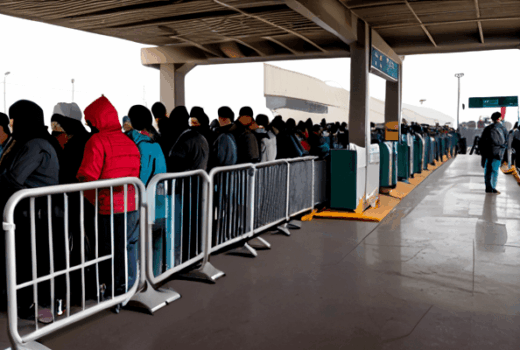 очередь на казахстанско-российской границе